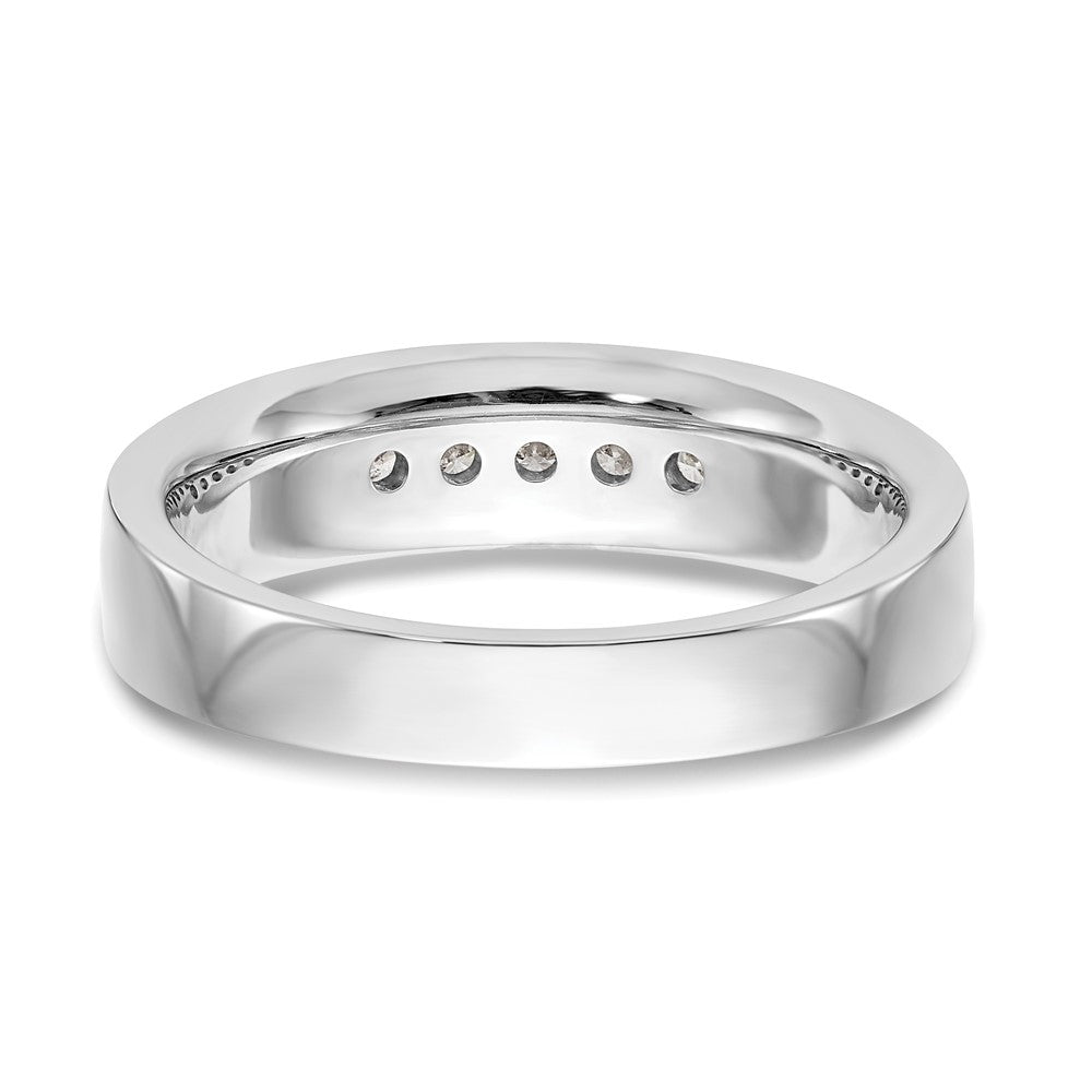 14K White Gold 5 Stone 1/4 Carat Diamond Complete Men'S Channel Band