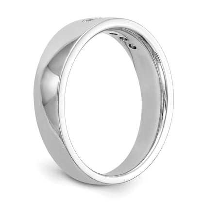 0.25ct. CZ Solid Real 14K White Gold 5-Stone Men's Channel Wedding Band Ring