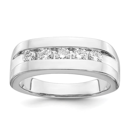 14k White Gold 3/4 Ct. Lab Grown Diamond VS/SI+ G+ Men's Band Ring
