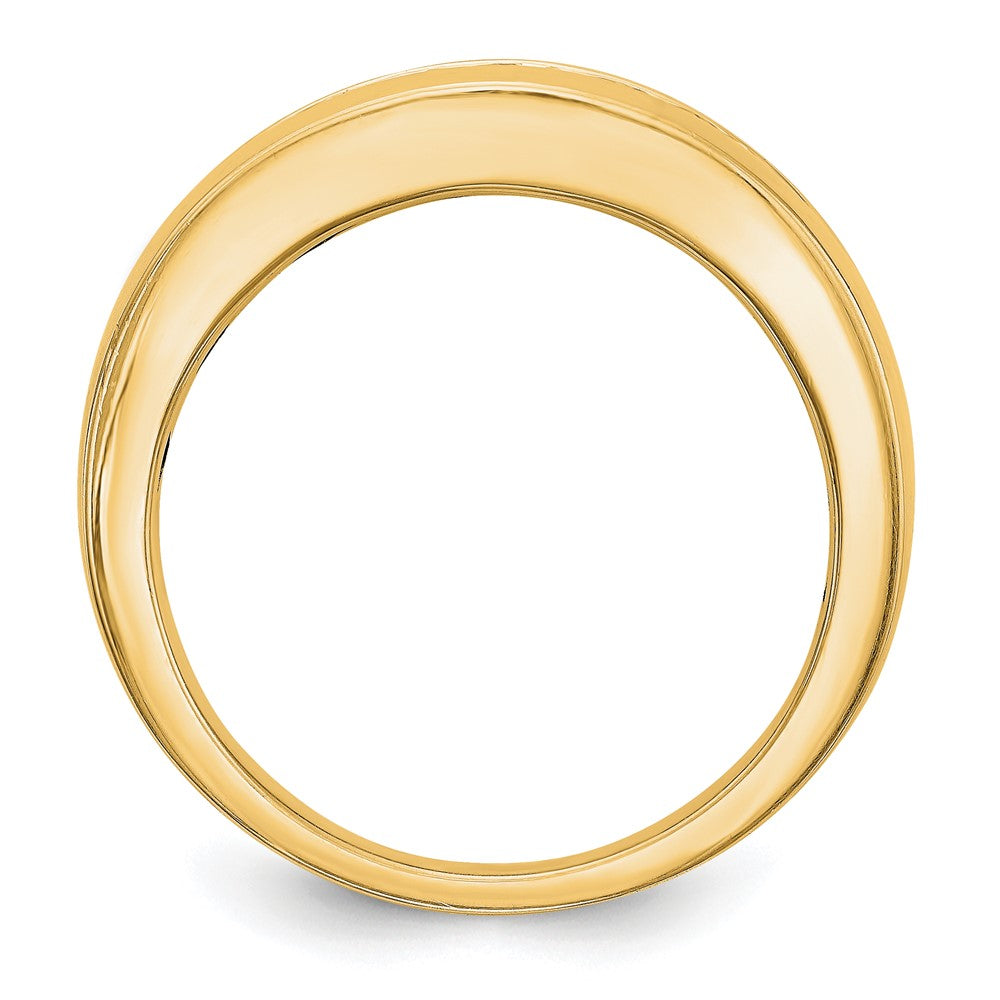 0.50ct. CZ Solid Real 14K Yellow Gold 5-Stone Men's Channel Wedding Band Ring