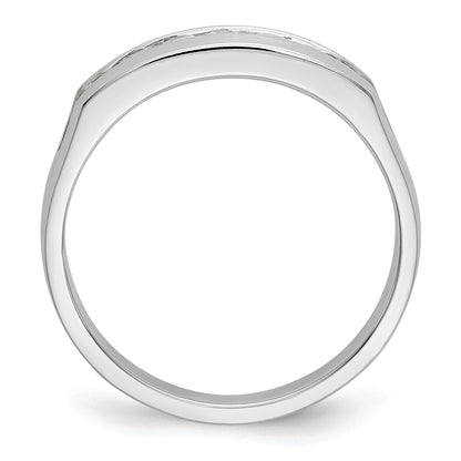 14K White Gold 7 Stone 1/2 Carat Diamond Complete Men'S Channel Band