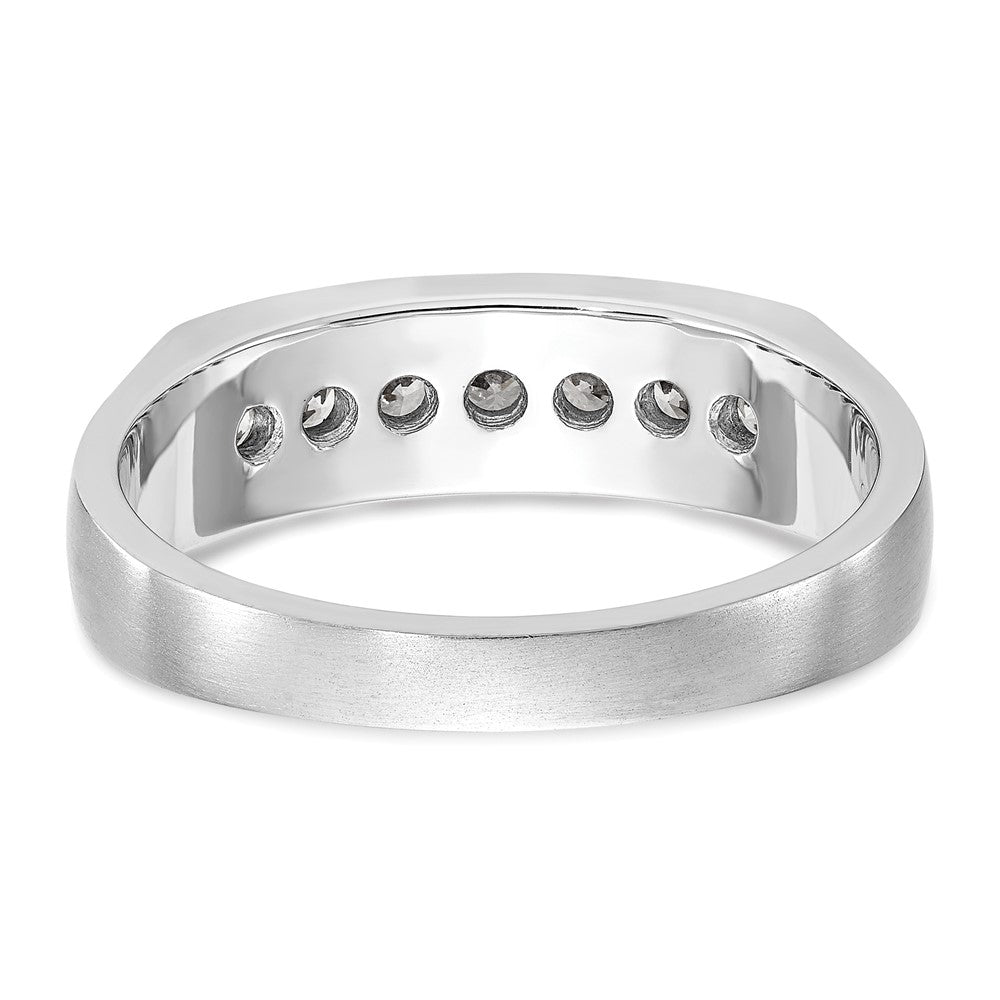14K White Gold 7 Stone 1/2 Carat Diamond Complete Men'S Channel Band