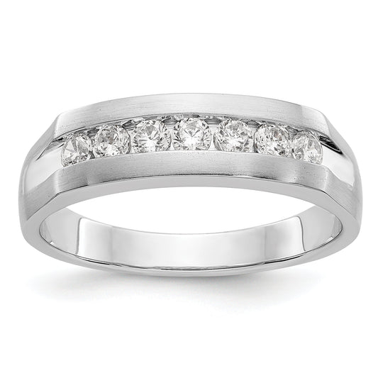 14K White Gold True Origin Men'S 1/2 Carat Lab Grown Diamond Vs Def Channel Band