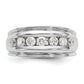 14k White Gold 1 Ct. Lab Grown Diamond VS/SI+ G+ Seven Stone Men's Ring