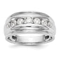 14k White Gold 1 Ct. Lab Grown Diamond VS/SI+ G+ Seven Stone Men's Ring