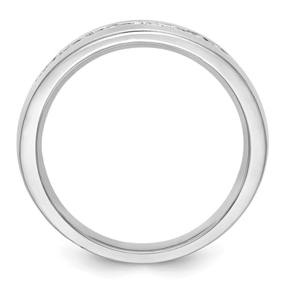 14K White Gold 8 Stone 1/2 Carat Diamond Complete Men'S Channel Band