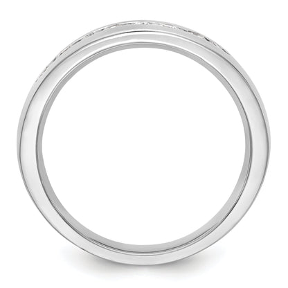 14K White Gold 8 Stone 1/2 Carat Diamond Complete Men'S Channel Band