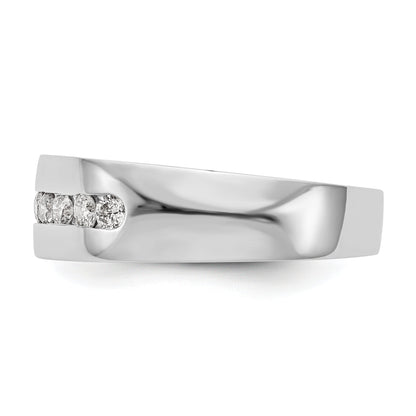 14K White Gold 8 Stone 1/2 Carat Diamond Complete Men'S Channel Band