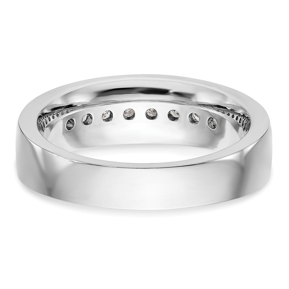 14K White Gold 8 Stone 1/2 Carat Diamond Complete Men'S Channel Band