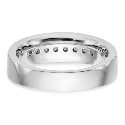 14K White Gold 8 Stone 1/2 Carat Diamond Complete Men'S Channel Band