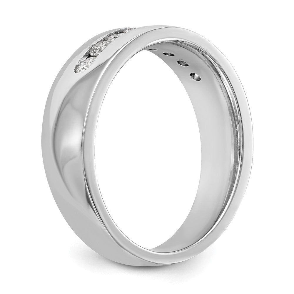14K White Gold 8 Stone 1/2 Carat Diamond Complete Men'S Channel Band