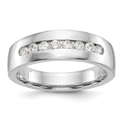 14K White Gold 8 Stone 1/2 Carat Diamond Complete Men'S Channel Band