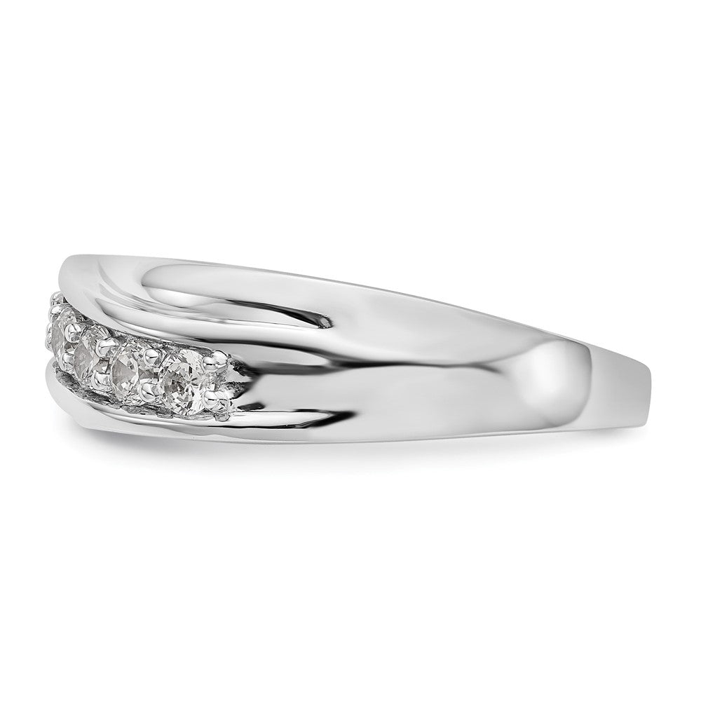 14k White Gold 7-Stone 1/2 carat Diamond Complete Mens Band