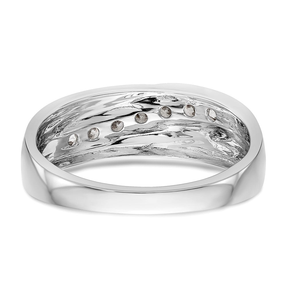 14k White Gold 7-Stone 1/2 carat Diamond Complete Mens Band