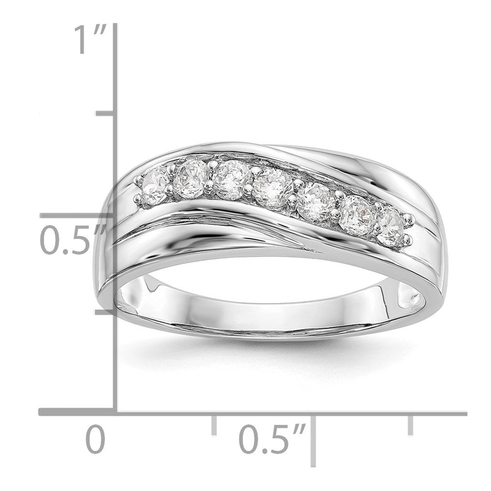 14k White Gold 1/2 Ct. Lab Grown Diamond VS/SI+ G+ Seven Stone Men's Ring