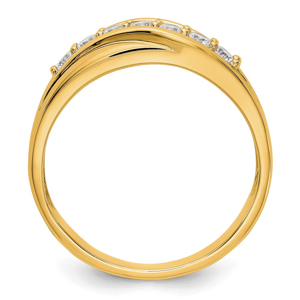 14k Yellow Gold 1/2 Ct. Lab Grown Diamond VS/SI+ G+ Seven Stone Men's Ring