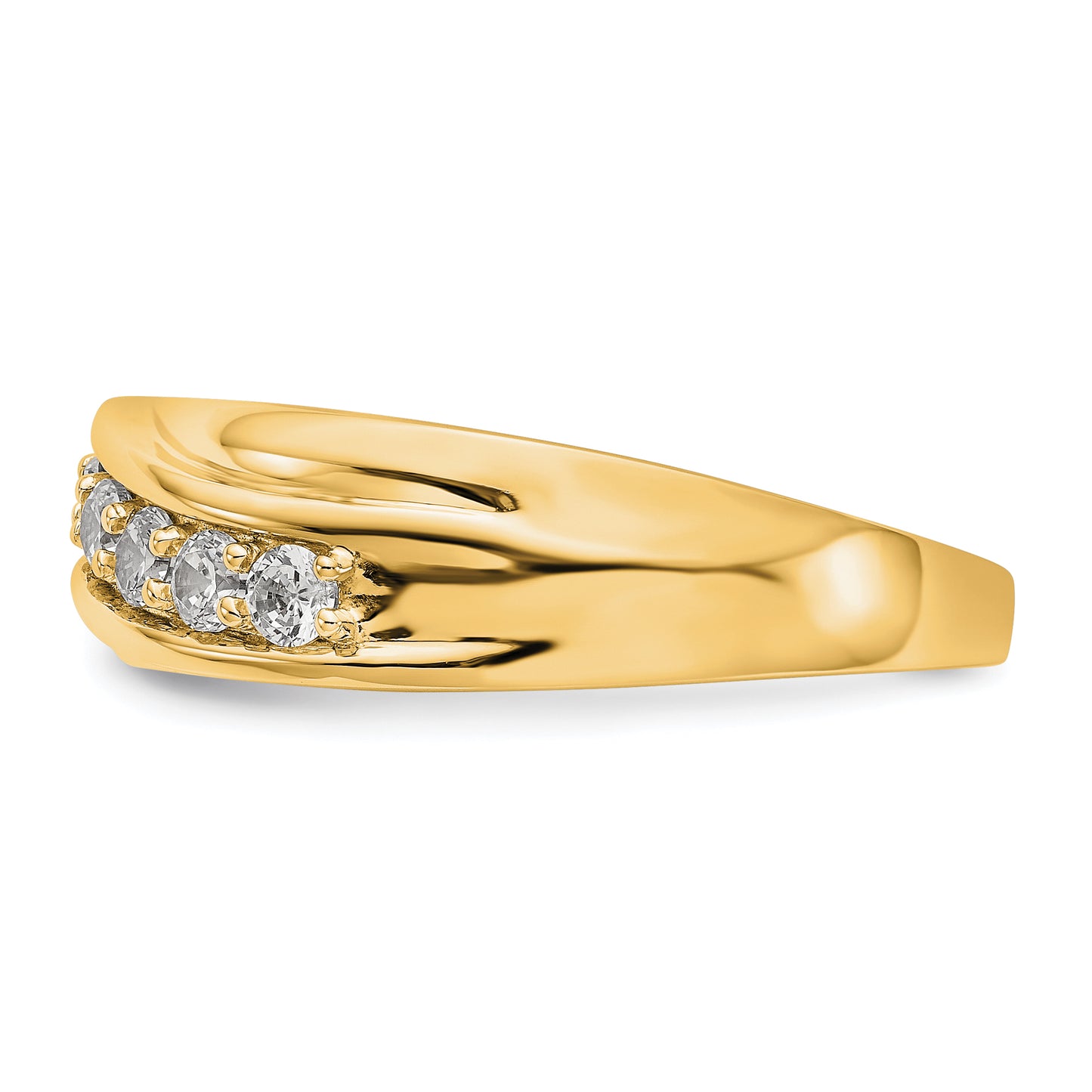 14k Yellow Gold 1/2 Ct. Lab Grown Diamond VS/SI+ G+ Seven Stone Men's Ring