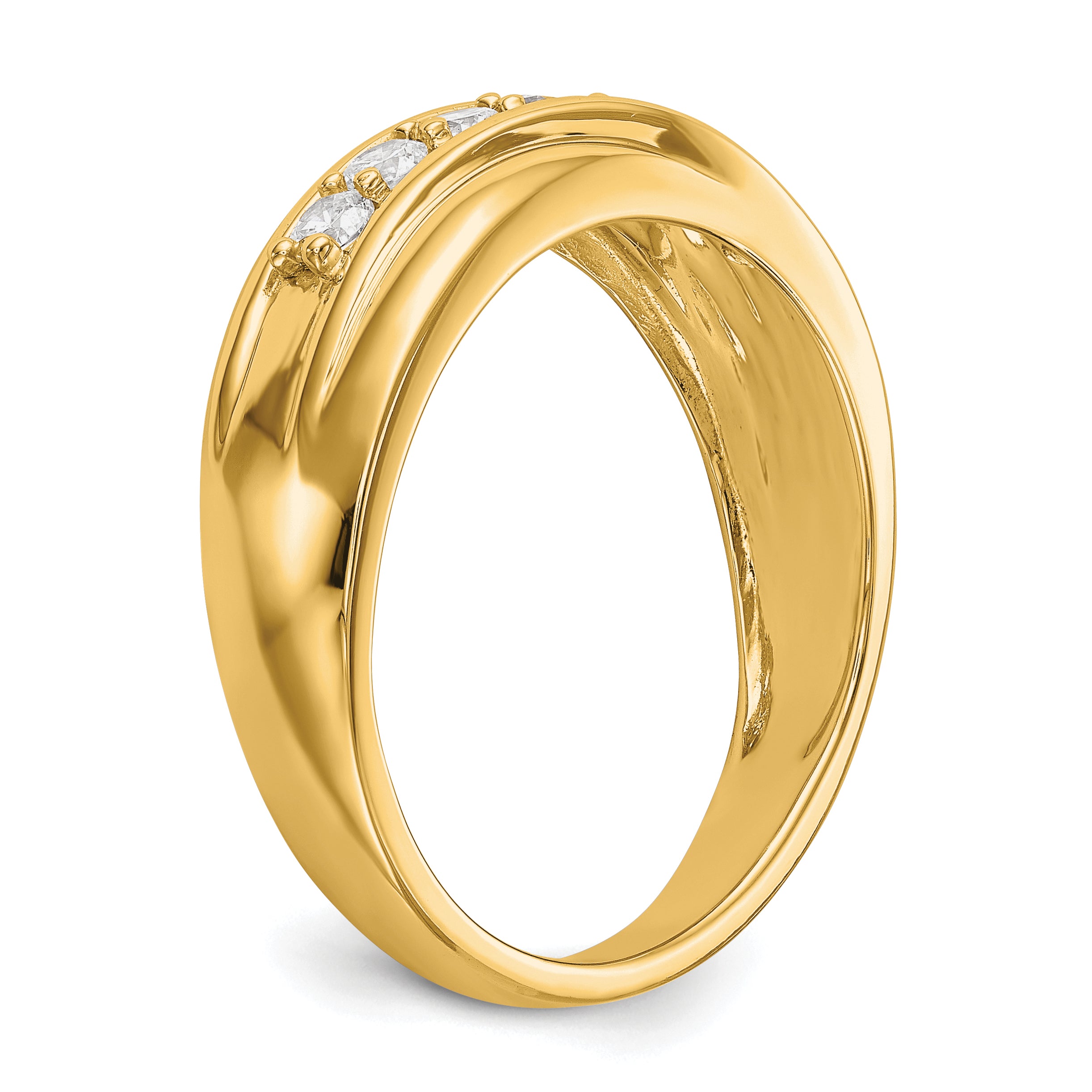 14k Yellow Gold 1/2 Ct. Lab Grown Diamond VS/SI+ G+ Seven Stone Men's Ring