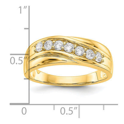 14k Yellow Gold 1/2 Ct. Lab Grown Diamond VS/SI+ G+ Seven Stone Men's Ring