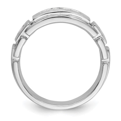 0.60ct. CZ Solid Real 14K White Gold Men's Wedding Band Ring
