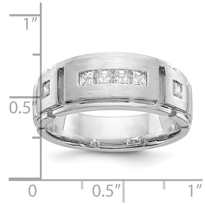 0.60ct. CZ Solid Real 14K White Gold Men's Wedding Band Ring