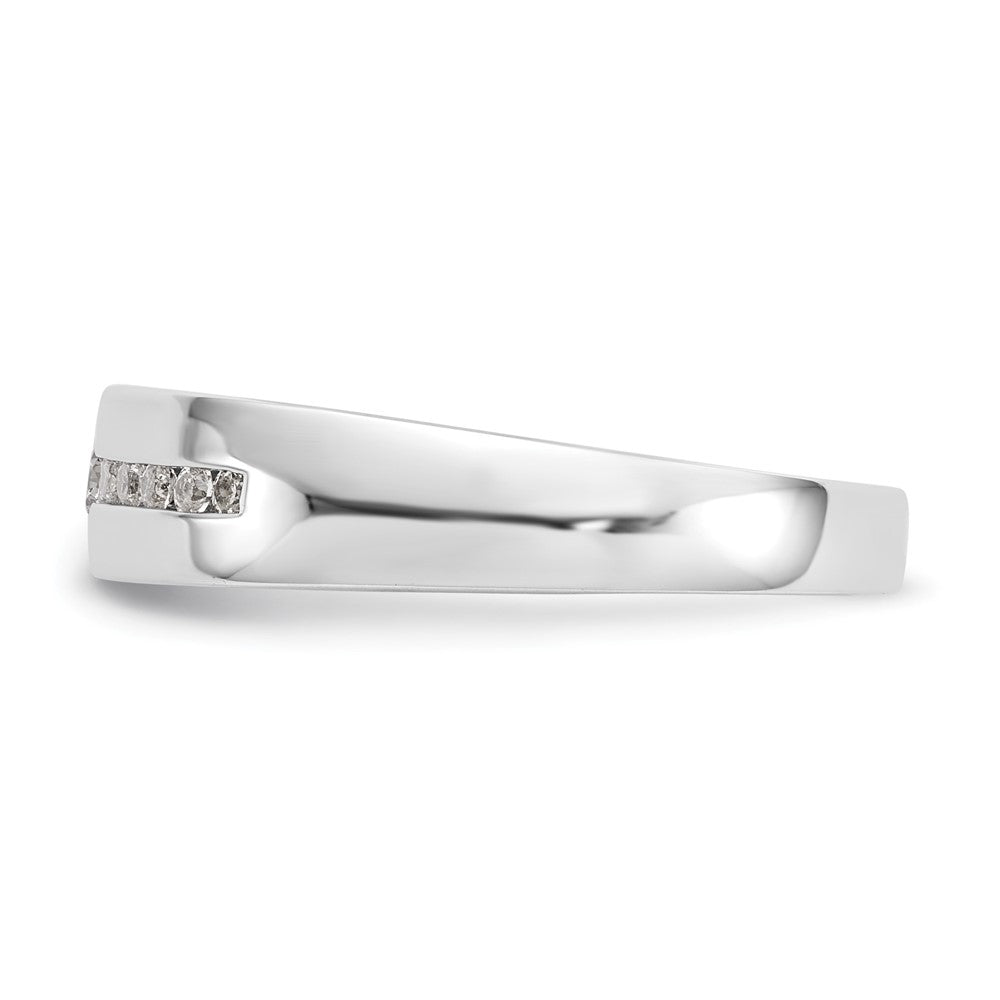 14K White Gold Real Diamond Men's Band