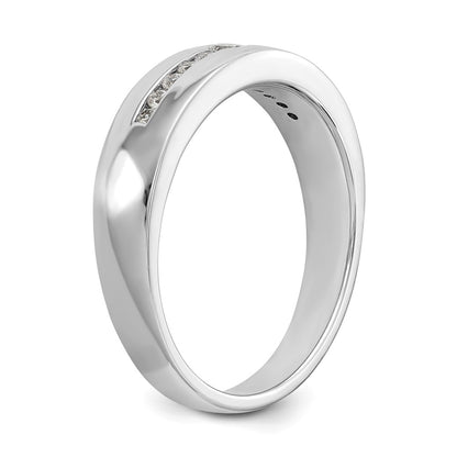 14K White Gold 1/4 Carat Diamond Complete Men'S Channel Band