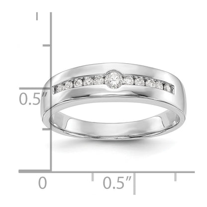 14K White Gold 1/4 Carat Diamond Complete Men'S Channel Band