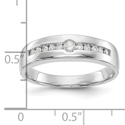 14K White Gold 1/4 Carat Diamond Complete Men'S Channel Band
