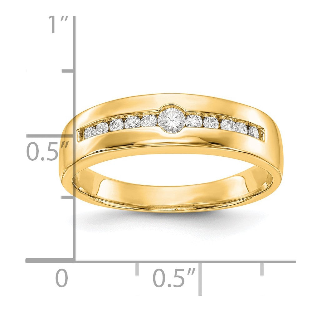 14k Yellow Gold Lab Grown Diamond VS/SI+ G+ Men's Band Ring