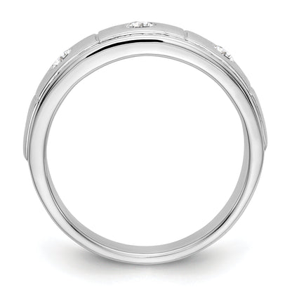 14K White Gold True Origin Men'S 1/3 Carat Lab Grown Diamond Vs/Si D E F Band