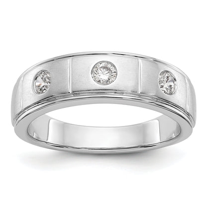 14K White Gold True Origin Men'S 1/3 Carat Lab Grown Diamond Vs/Si D E F Band