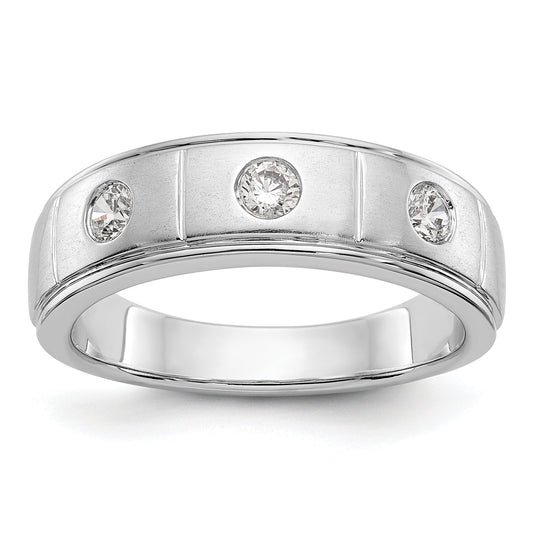 14K White Gold True Origin Men'S 1/3 Carat Lab Grown Diamond Vs/Si D E F Band