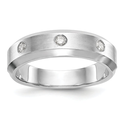14K White Gold True Origin Men'S 1/6 Carat Lab Grown Diamond Vs D E F Band