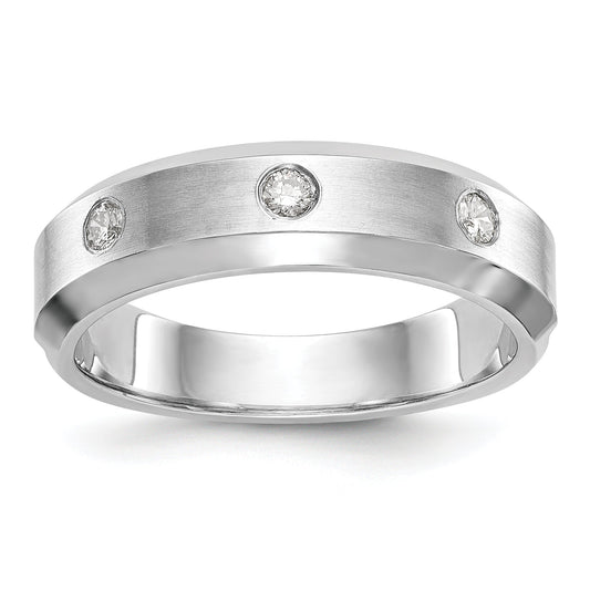14K White Gold True Origin Men'S 1/6 Carat Lab Grown Diamond Vs D E F Band