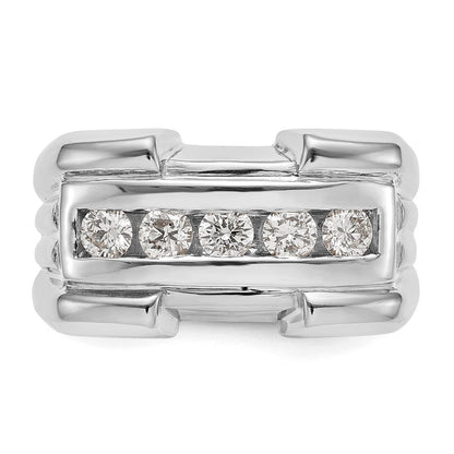 0.64ct. CZ Solid Real 14k White Gold Men's Wedding Band Ring