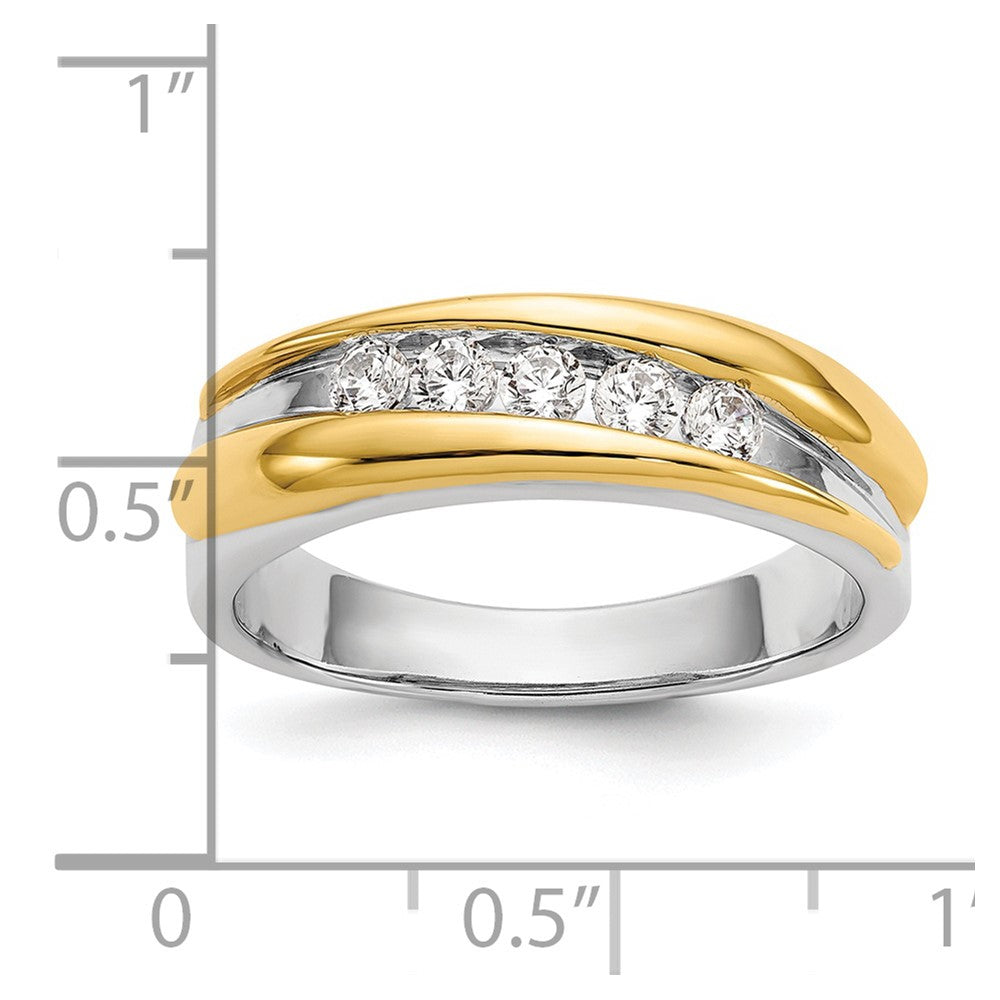 14k Two-tone Two Tone 3/8 Ct. Lab Grown Diamond VS/SI+ G+ Men's Ring