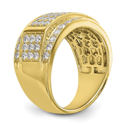 10k Yellow Gold White 3 Ct. Lab Grown Diamond VS/SI+ G+ Men's Ring