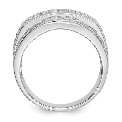 14K White Gold Pave 2 Carat Diamond Complete Men'S Band