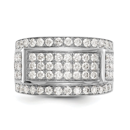 14K White Gold Pave 2 Carat Diamond Complete Men'S Band