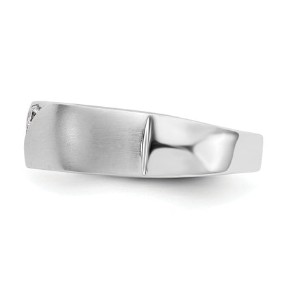 14K White Gold 3 Stone 1/5 Carat Diamond Complete Men'S Band