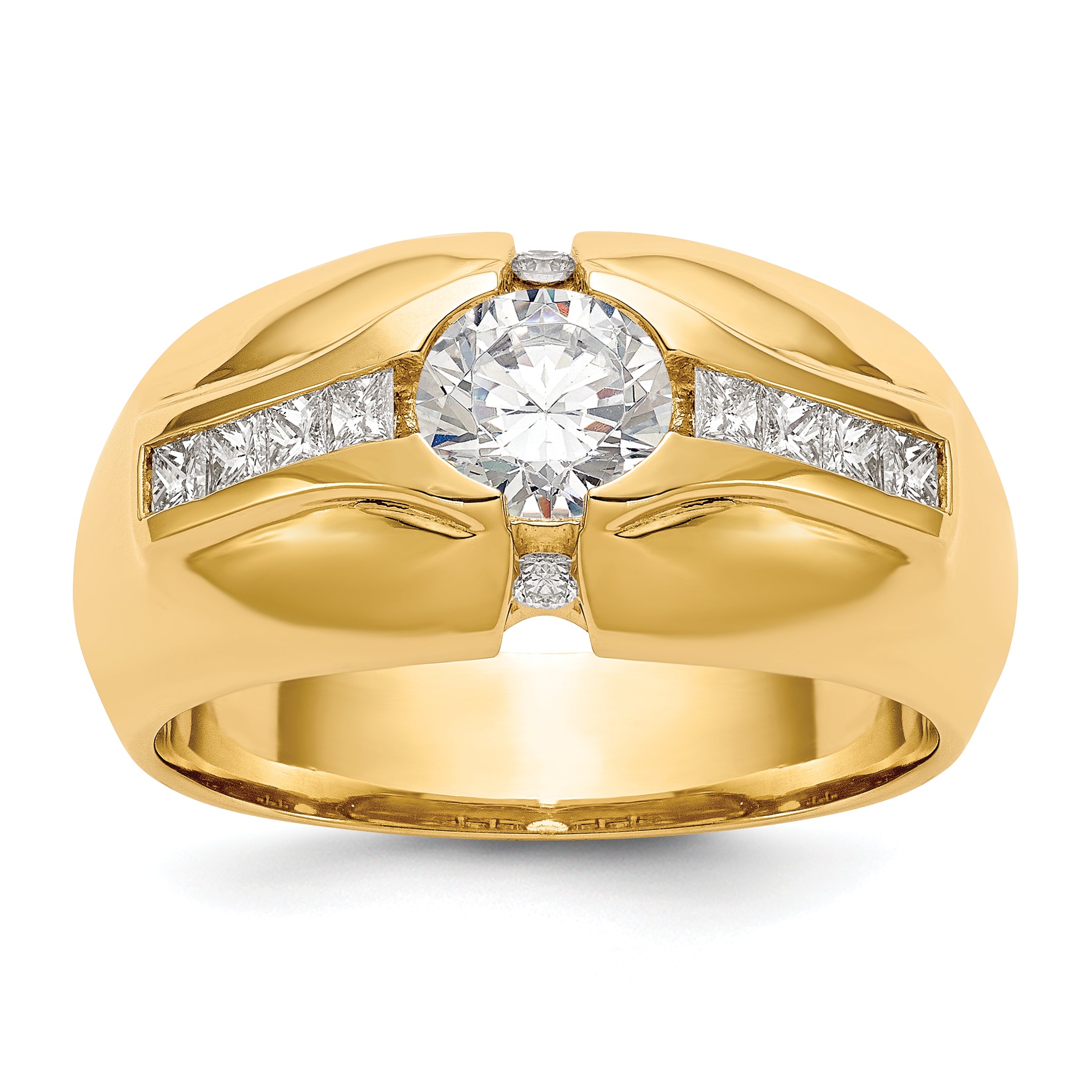 14k Yellow Gold 1 Ct. Lab Grown Diamond VS/SI+ G+ Men's Ring