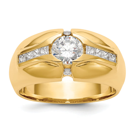 14k Yellow Gold 1 Ct. Lab Grown Diamond VS/SI+ G+ Men's Ring