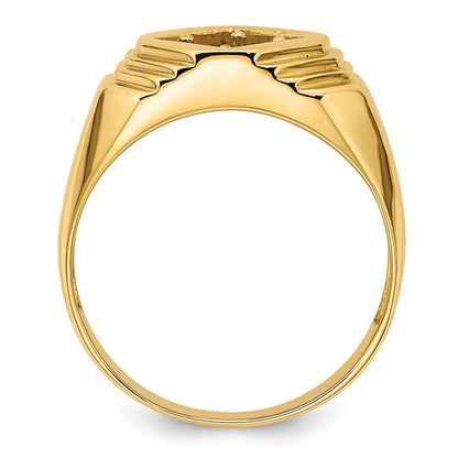 0.50ct. CZ Solid Real 14k 1-Stone Fancy Polished Men's Ring