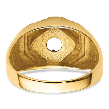 0.50ct. CZ Solid Real 14k 1-Stone Fancy Polished Men's Ring