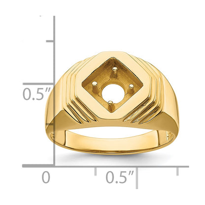 0.50ct. CZ Solid Real 14k 1-Stone Fancy Polished Men's Ring