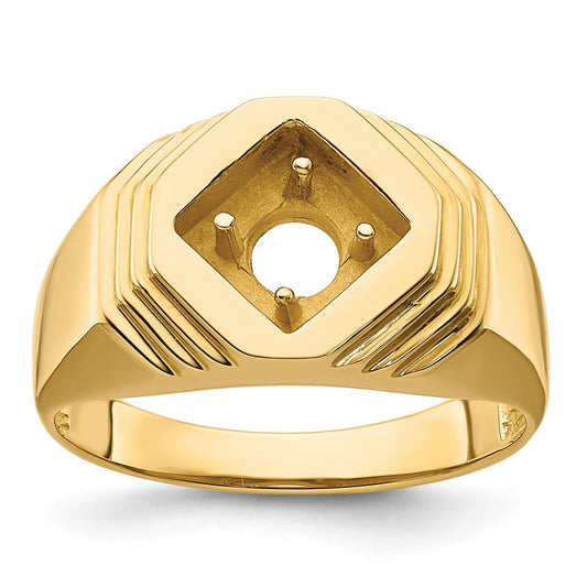 0.50ct. CZ Solid Real 14k 1-Stone Fancy Polished Men's Ring