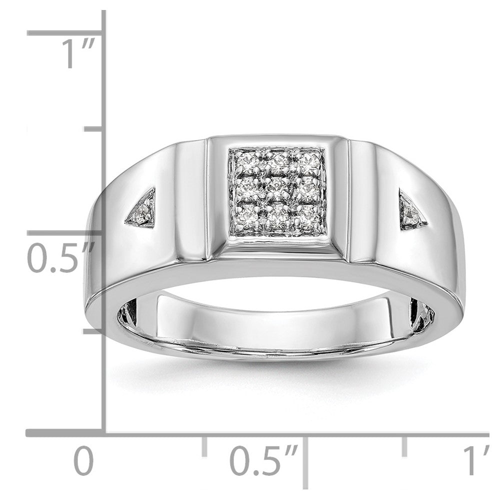0.13ct. CZ Solid Real 14K White Gold Men's Wedding Band Ring