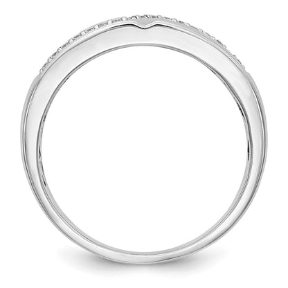 14K White Gold Real Diamond Men's Band