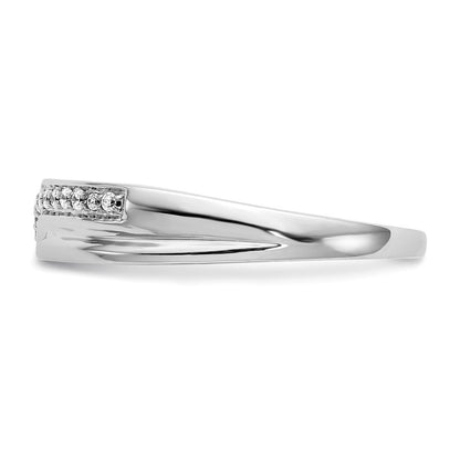 14K White Gold Real Diamond Men's Band